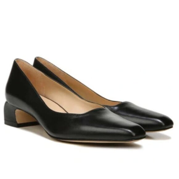 27 EDIT NATURALIZER   Florence Square Toe Pump In Black Leather (WIDE) - Picture 1 of 11